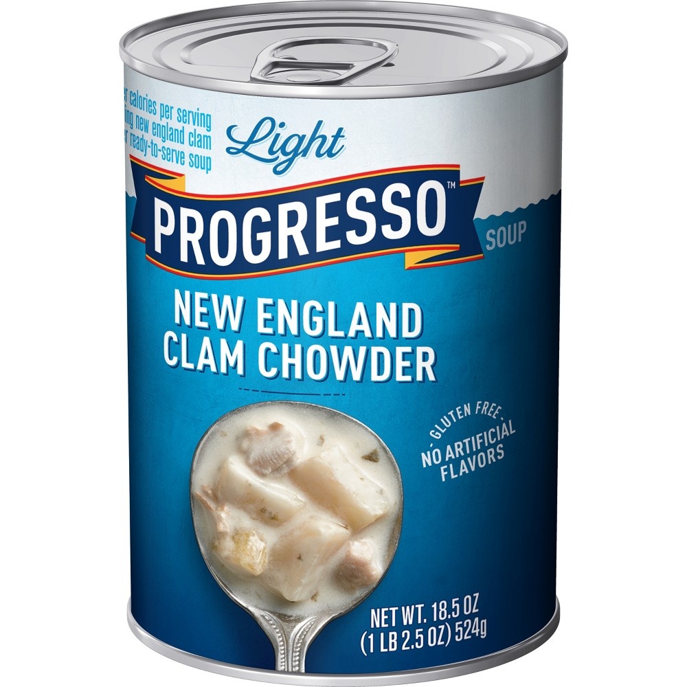 Progresso Light New England Clam Chowder Soup Low Fat Gluten Free 18.5 ...