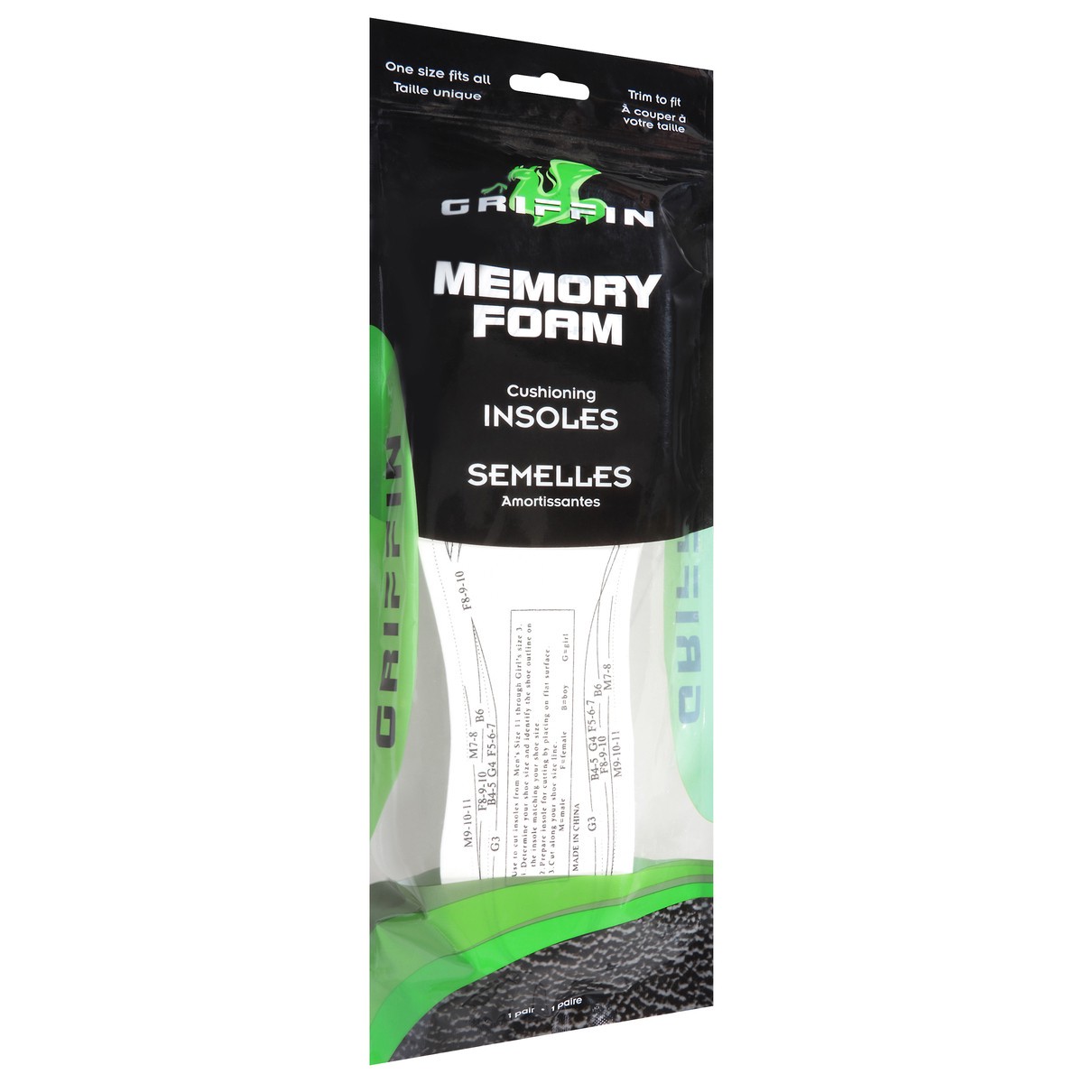 slide 8 of 11, Griffin Bros. Memory Foam Cushioning Insoles 1 Pair, 1 pair