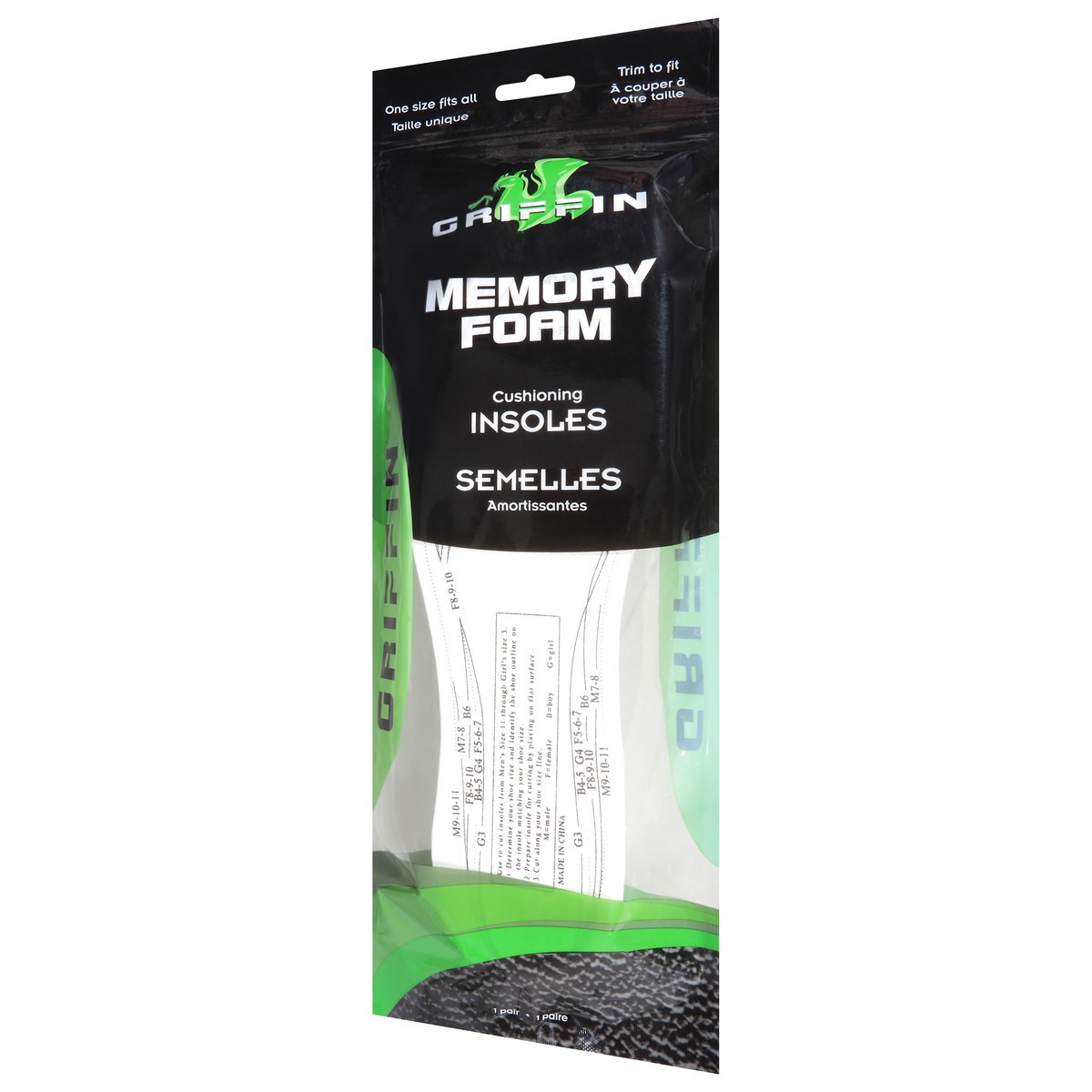 slide 6 of 11, Griffin Bros. Memory Foam Cushioning Insoles 1 Pair, 1 pair