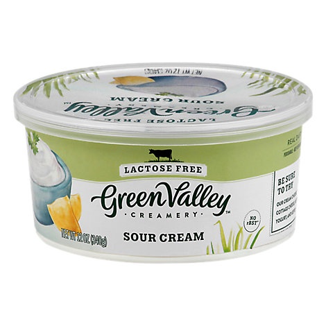 slide 1 of 1, Green Valley Sour Cream Lactose Free, 12 oz