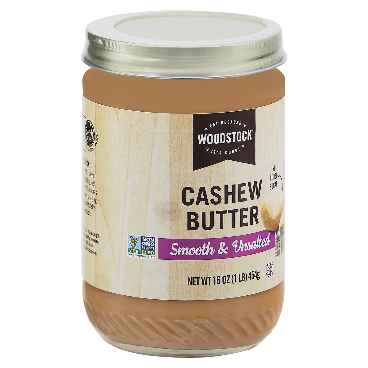 slide 8 of 9, Woodstock Smooth & Unsalted Cashew Butter 16 oz, 16 oz