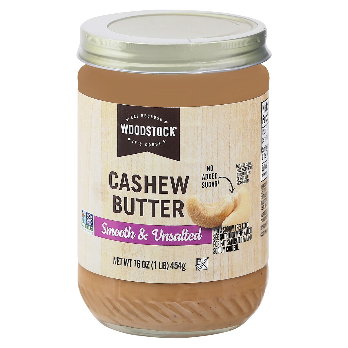 slide 6 of 9, Woodstock Smooth & Unsalted Cashew Butter 16 oz, 16 oz