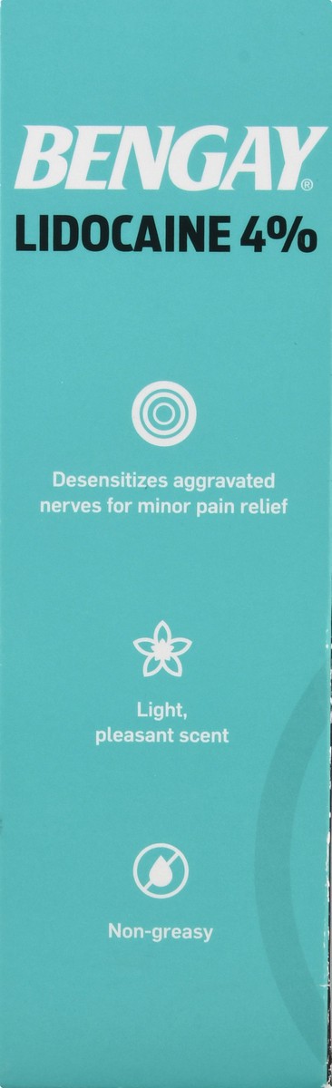 slide 7 of 9, BENGAY Non-Greasy Pain Relief Lidocaine Cream, Tropical Jasmine, 3 oz, 3 oz