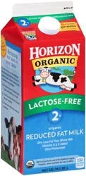 Horizon Organic Lactose-Free 2% Reduced Fat Organic Milk .5 gal. Carton