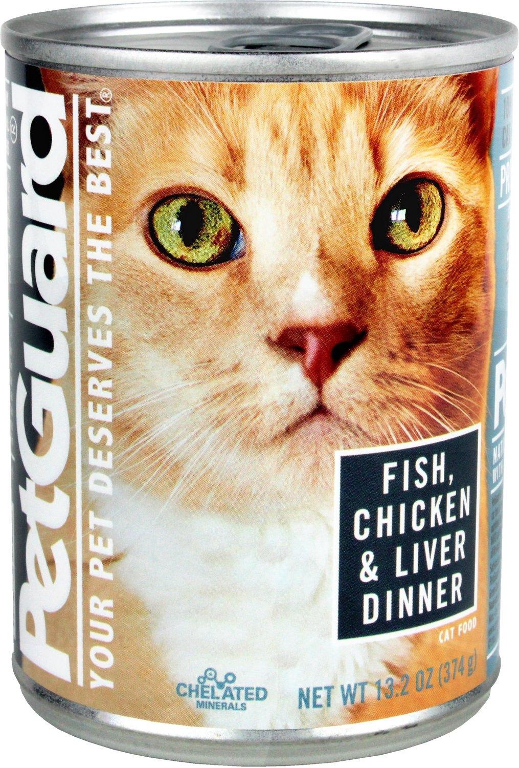 slide 1 of 1, PetGuard Fish, Chicken, & Liver Cat Food, 13.2 oz