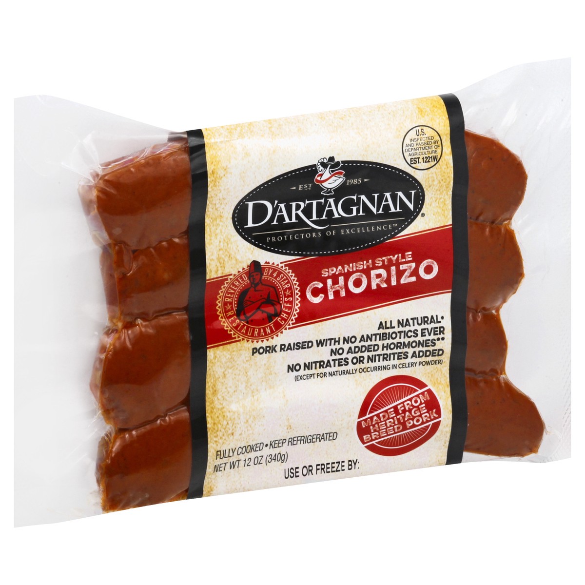 slide 5 of 10, D'Artagnan - Spanish Style Chorizo Sausage, 12 oz