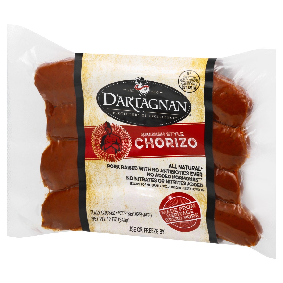 slide 4 of 10, D'Artagnan - Spanish Style Chorizo Sausage, 12 oz