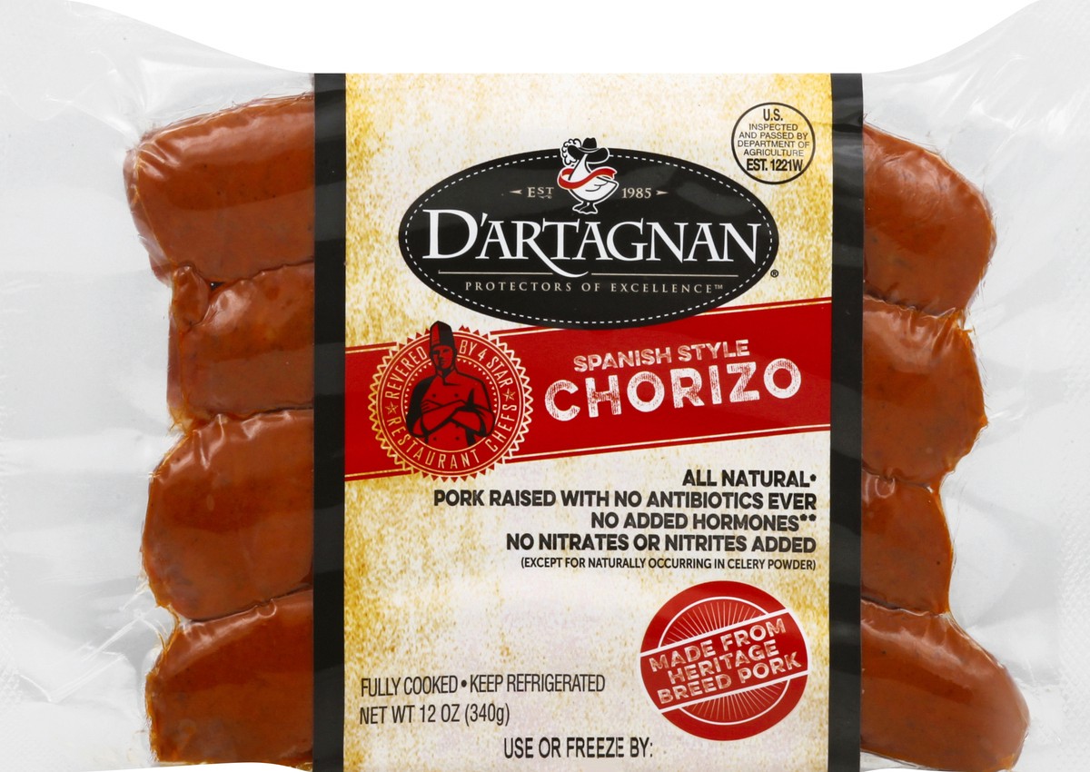 slide 8 of 10, D'Artagnan - Spanish Style Chorizo Sausage, 12 oz