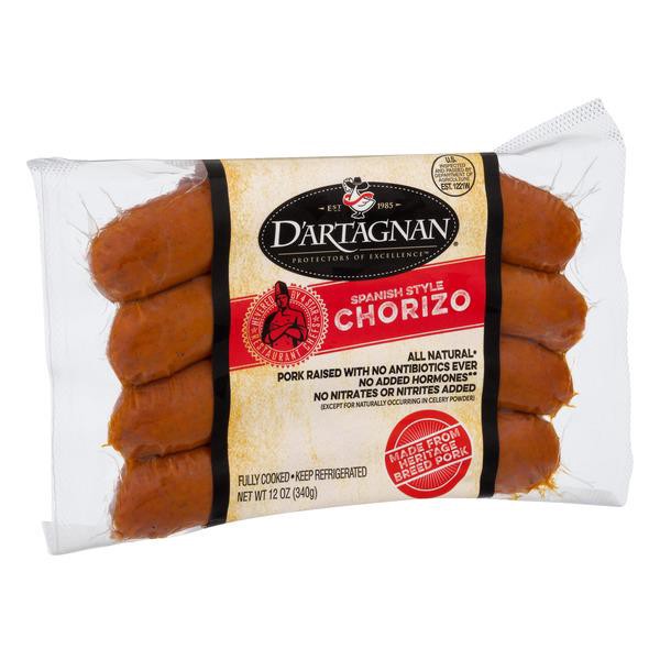 slide 1 of 1, D'Artagnan Spanish Style Chorizo, 12 oz