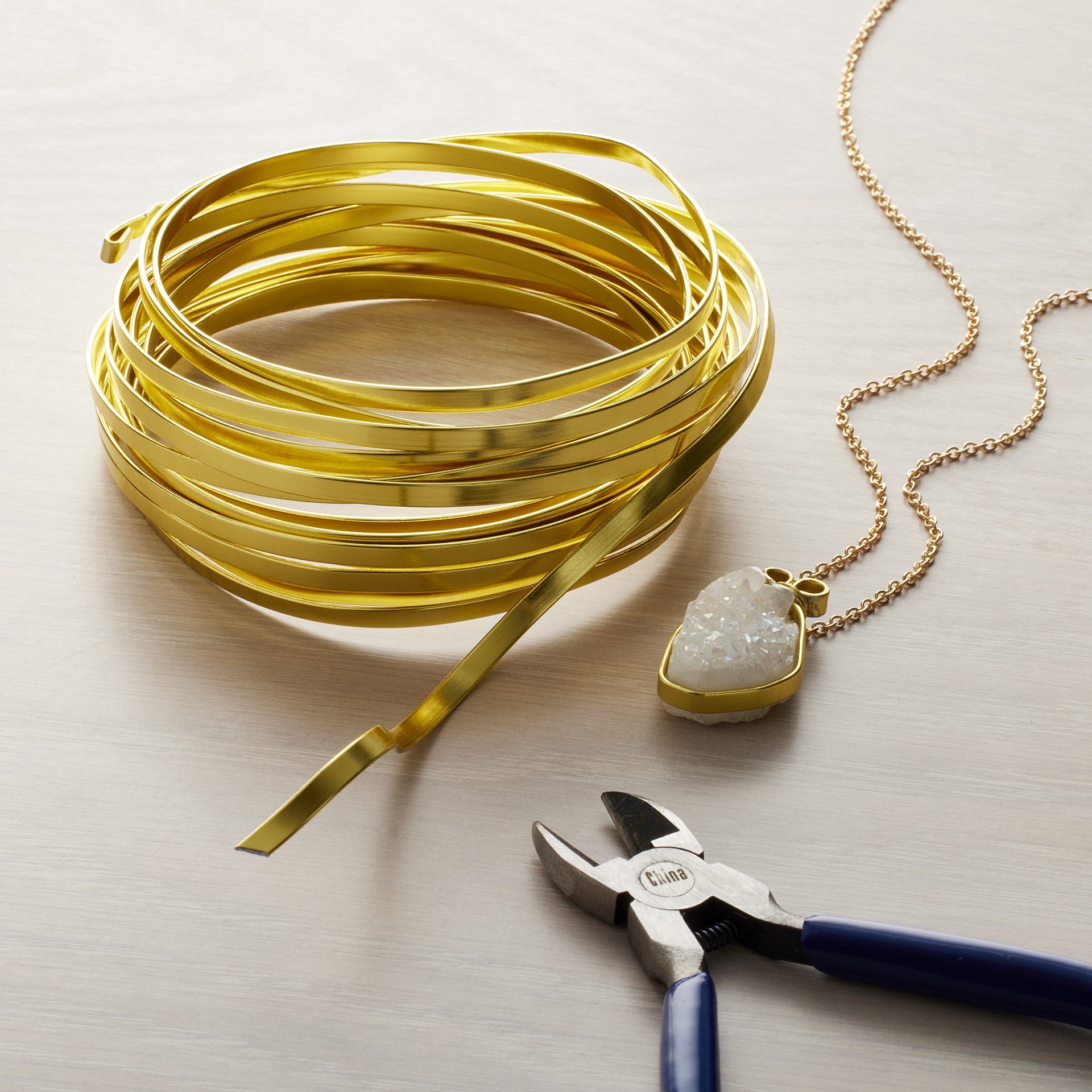slide 2 of 3, 18 Gauge Gold Flat Wire By Bead Landing, 18 gauge