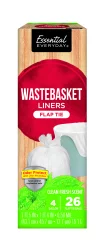 Essential Everyday 4 Gallon Trash Bags Clean Fresh Scent Flap Tie