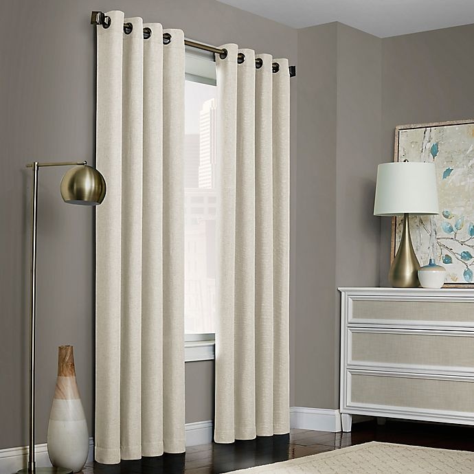 slide 1 of 1, Brielle Solid Grommet Top Window Curtain Panel - Ivory, 84 in