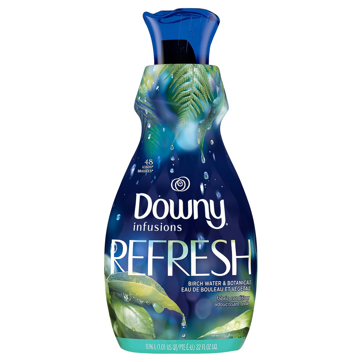 slide 1 of 1, Downy Infusions Liquid Fabric Softener, Refresh, Birch Water & Botonicals, 32 fl oz, 32 fl oz