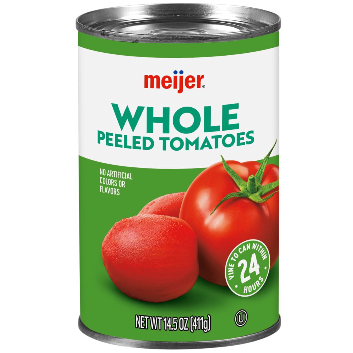 slide 1 of 5, Meijer Low Sodium Whole Peeled Tomatoes, 14.5 oz