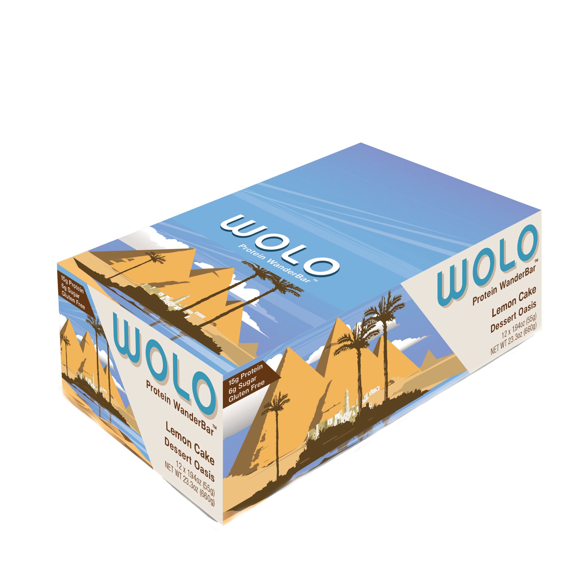 slide 1 of 1, Wolo Protein WanderBar - Lemon Cake Dessert Oasis, 12 ct