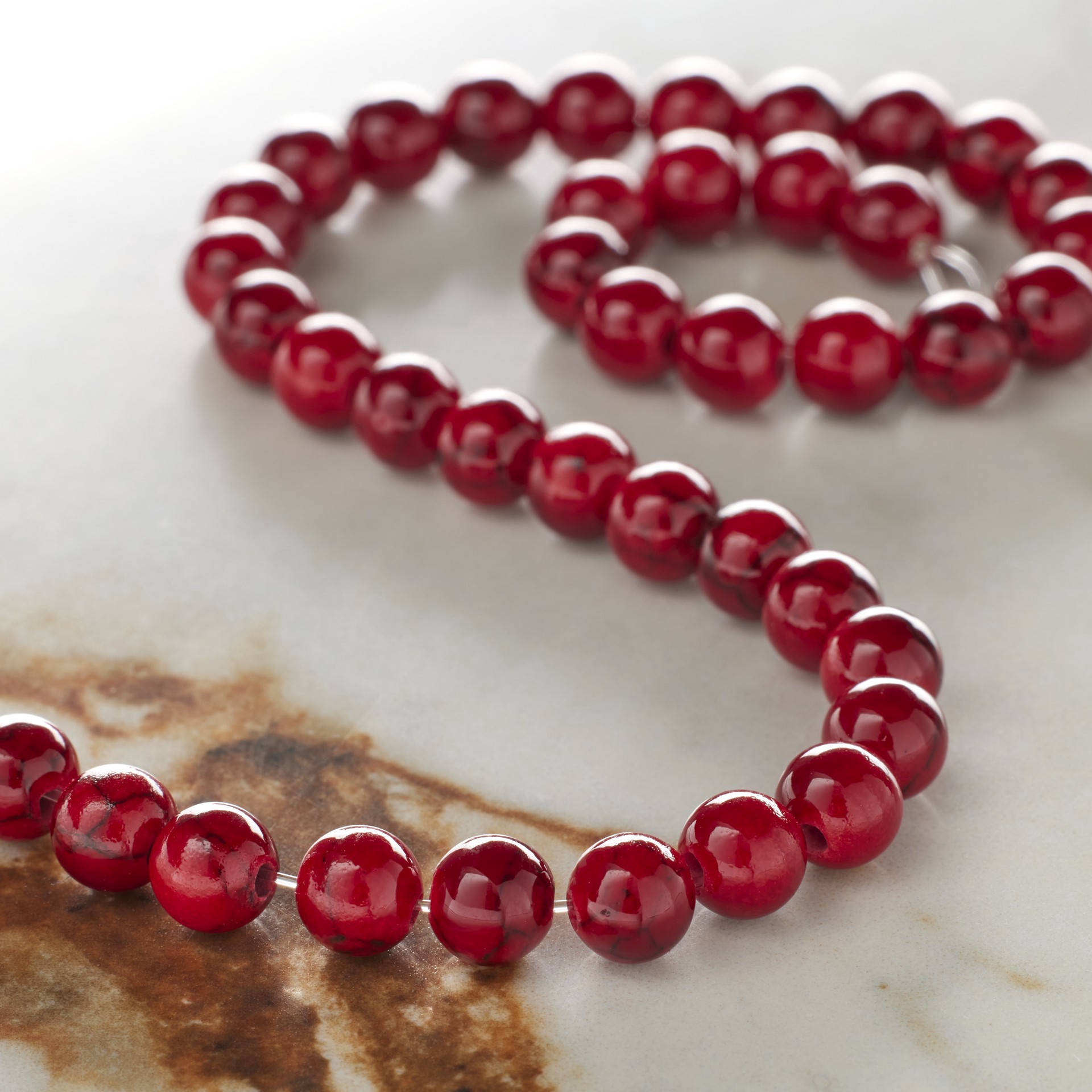slide 3 of 3, Red Quartz Round Beads, 6mm By Bead Landing, 6 mm