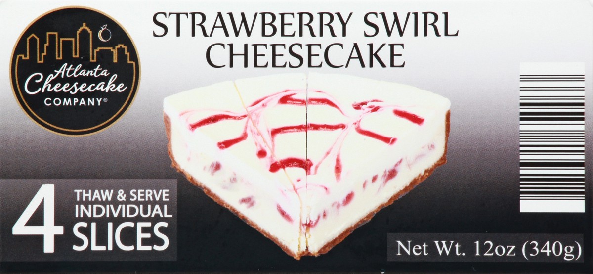 slide 11 of 13, Atlanta Cheesecake Company Strawberry Swirl Cheesecke 4 ea, 12 oz