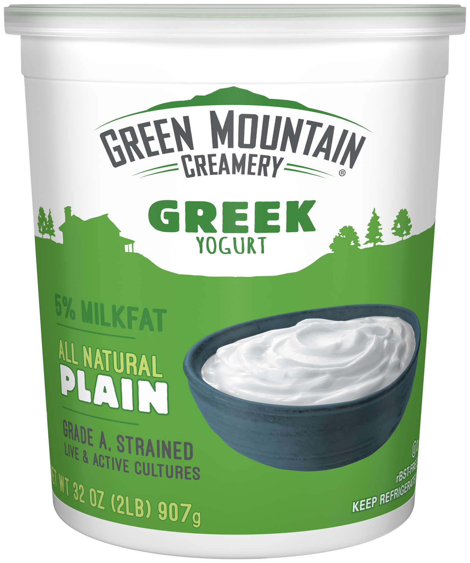 slide 1 of 3, Green Mountain Creamery Greek Whole Milk Yogurt Plain, 32 oz