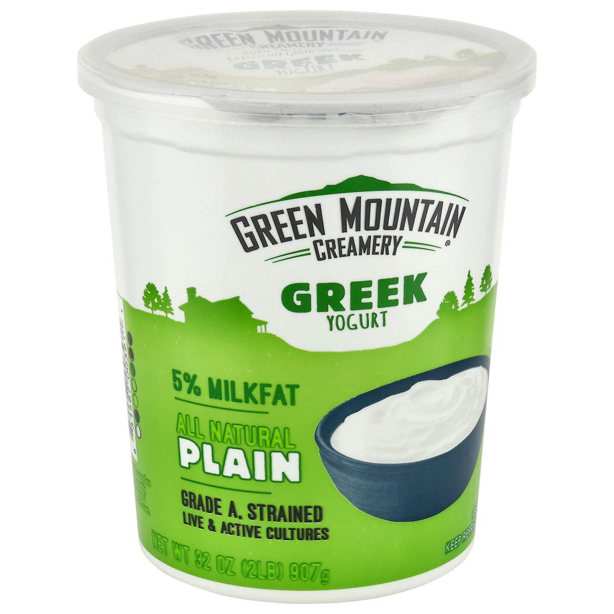 slide 3 of 4, Green Mountain Creamery 5% Milkfat Greek All Natural Plain Yogurt 32 oz, 32 oz