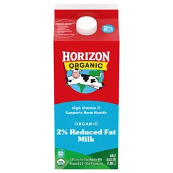 Horizon Organic High Vitamin D 2 Percent Milk, High Vitamin D Reduced Fat Milk, 64 FL OZ Half Gallon Carton