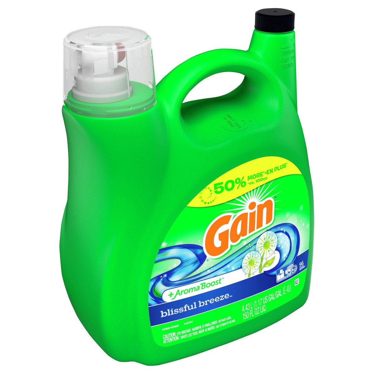 slide 2 of 4, Gain + Aroma Boost Blissful Breeze Detergent 4.43 lt, 4.43 lt