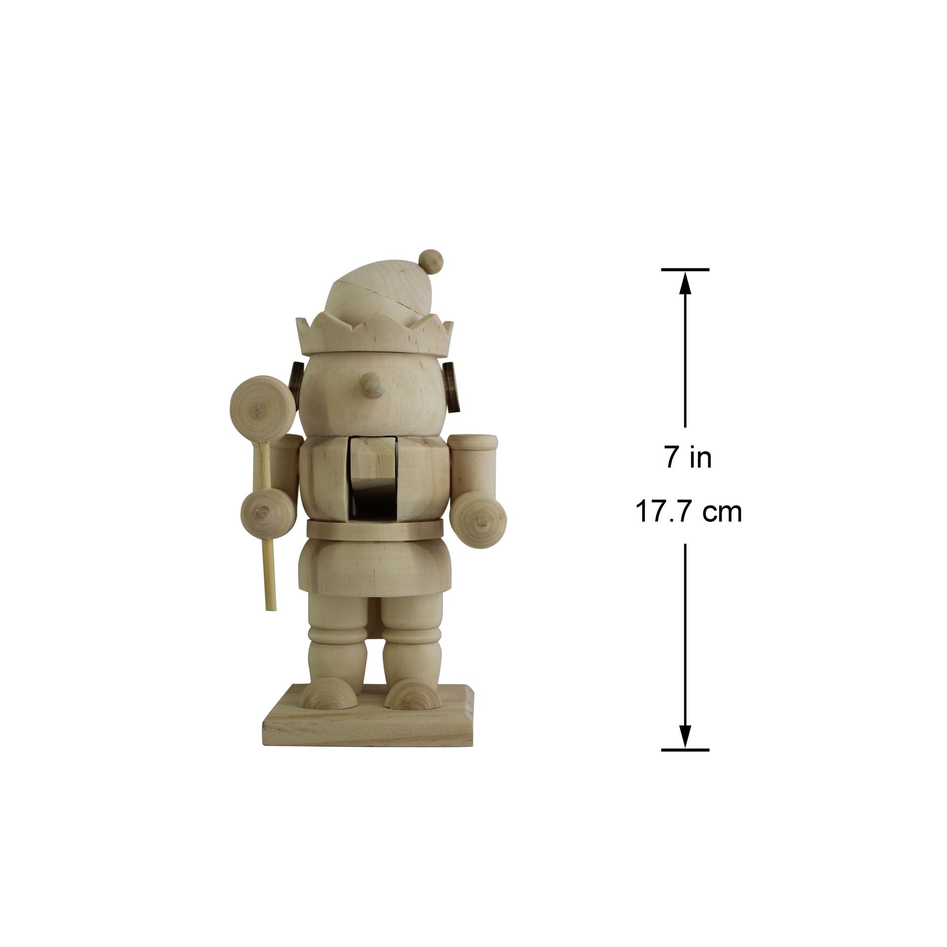 slide 5 of 5, 7" Christmas Elf With Lollipop Diy Pinewood Nutcracker By Make Market, 7 in