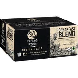 CAFE Olé Organics by H-E-B Medium Roast Breakfast Blend Coffee Single Serve Cups - 54 ct