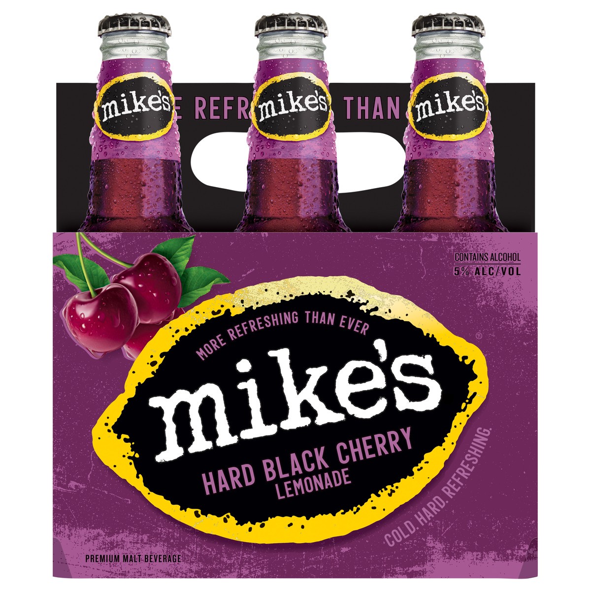 slide 1 of 5, Mike's Premium Malt Beverage Hard Black Cherry Lemonade Beer 6 ea, 6 ct; 11.2 oz