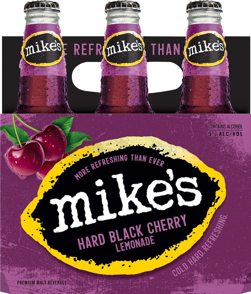 slide 1 of 5, Mike's Premium Malt Beverage Hard Black Cherry Lemonade Beer 6 ea, 6 ct; 11.2 oz