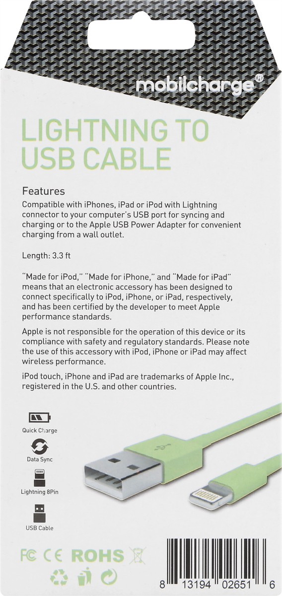 slide 3 of 7, MobileCharge Cable 1 ea, 1 ct