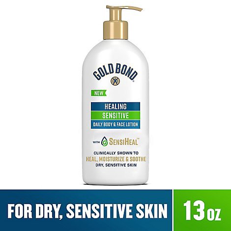 slide 1 of 1, Gold Bond Healing Sensitive Daily Body And Face Lotion 13oz Bottle - 13 OZ, 13 oz