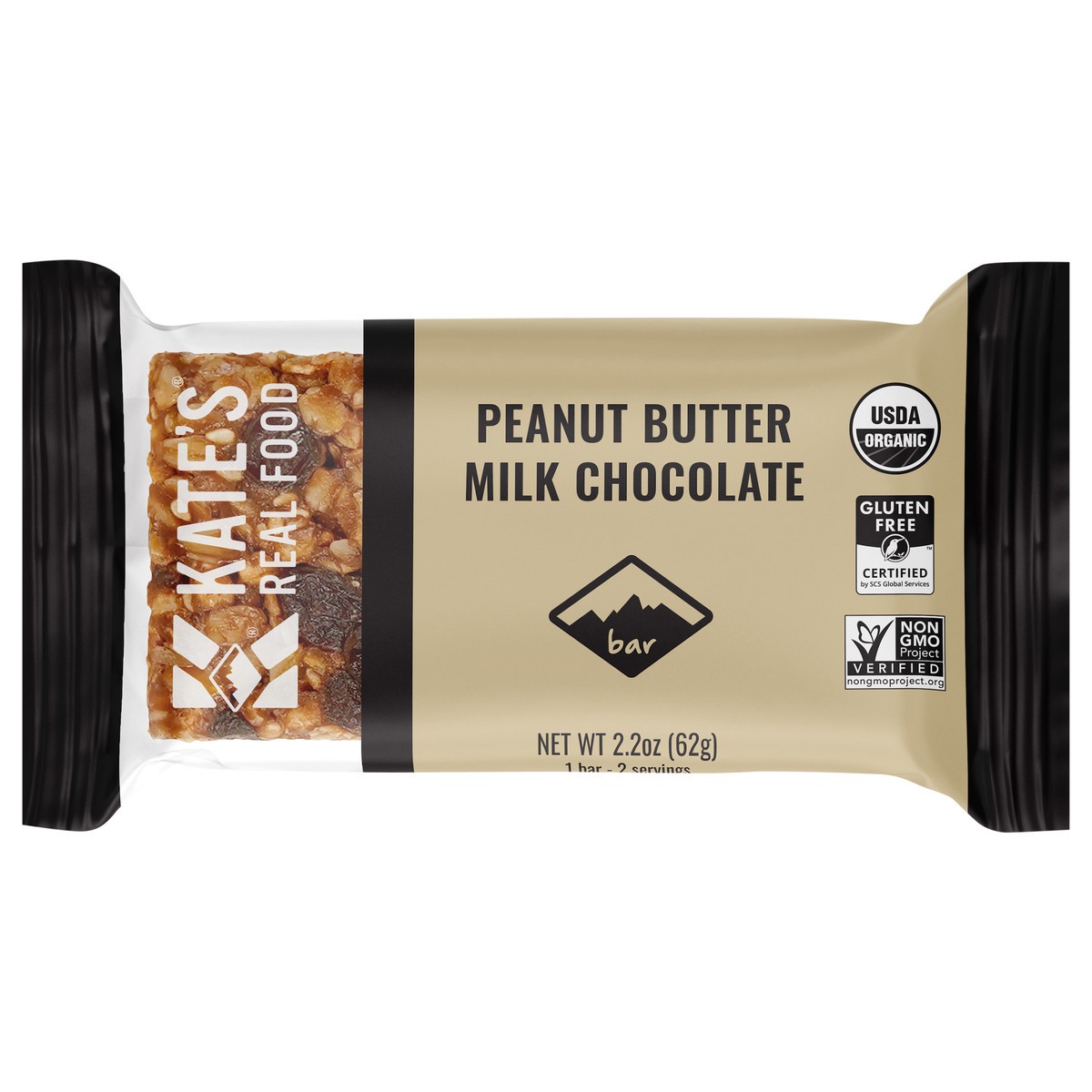 slide 2 of 8, Kate's Real Food Peanut Butter Milk Chocolate - 2.2 oz, 2.2 oz