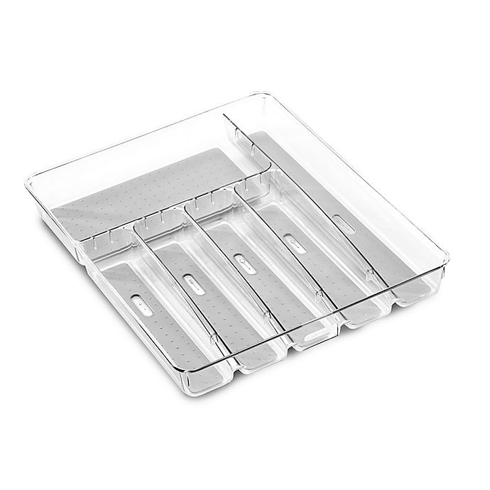slide 5 of 5, madesmart Clear Collection 6-Compartment Large Silverware Tray, 1 ct