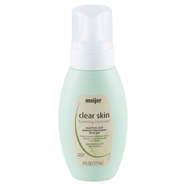 slide 1 of 1, Meijer Clear Skin Foaming Cleanser, 6 oz