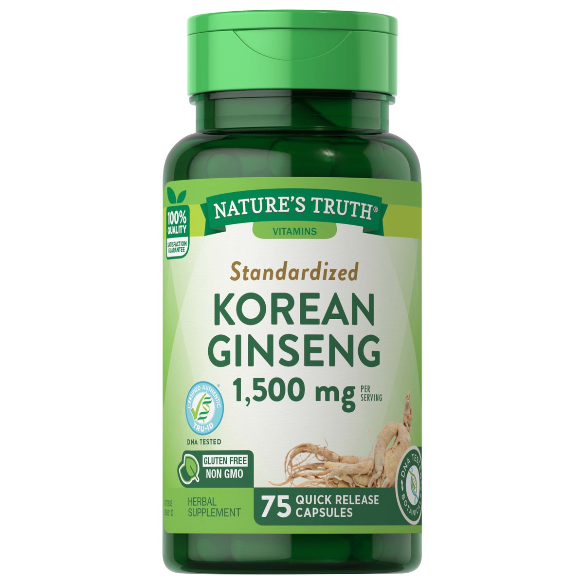 slide 1 of 4, Nature's Truth Standardized Korean Ginseng 500 mg, 75 ct