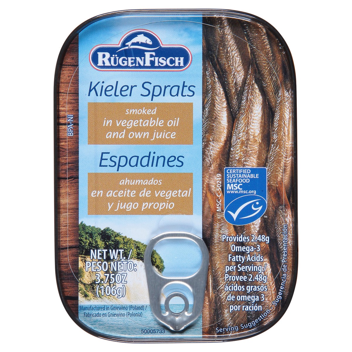 slide 1 of 4, Rugen Fisch Smoked Sprats, 3.88 oz