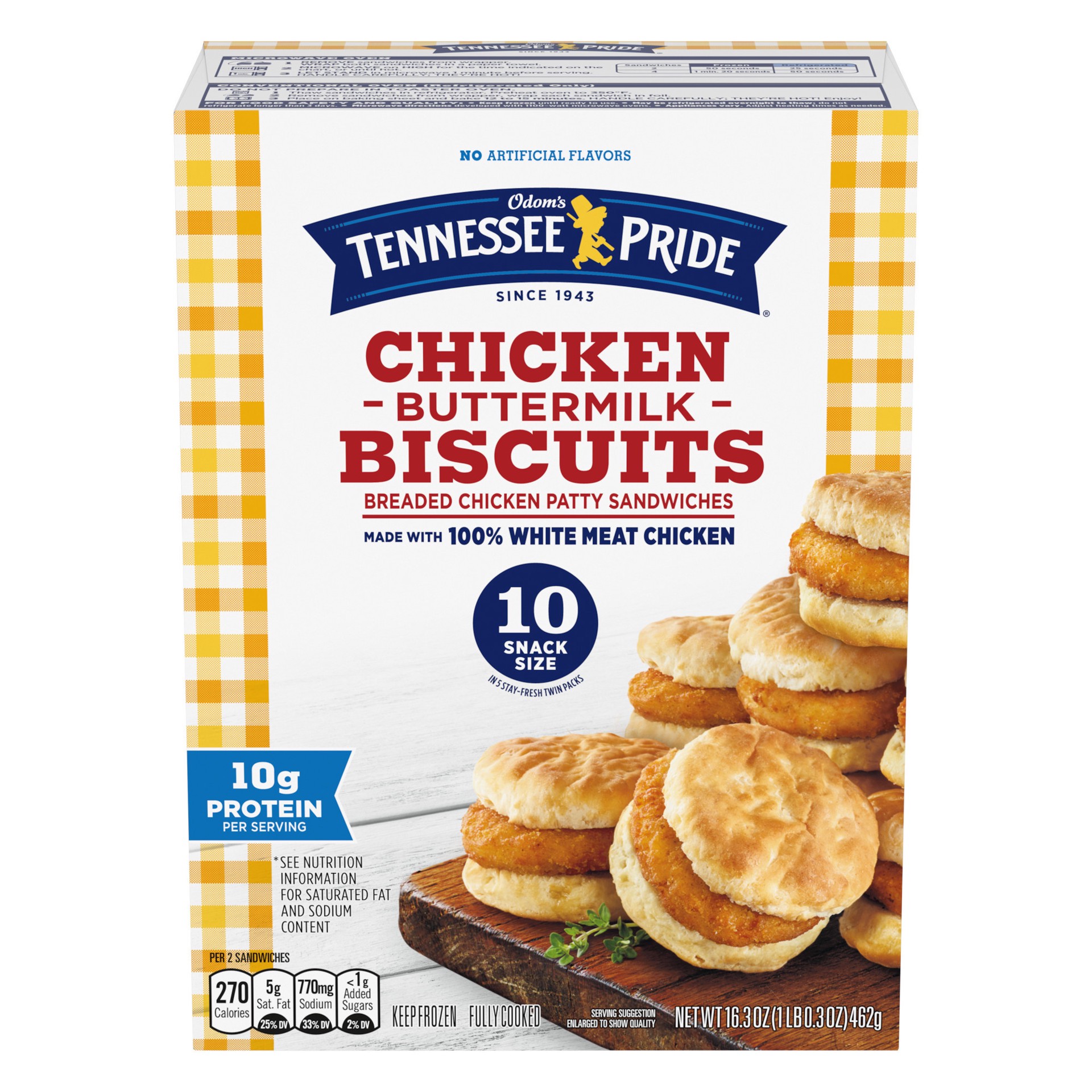 slide 1 of 5, Odom's Tennessee Pride Chicken & Buttermilk Biscuits Snack Size 10 ea, 10 ct