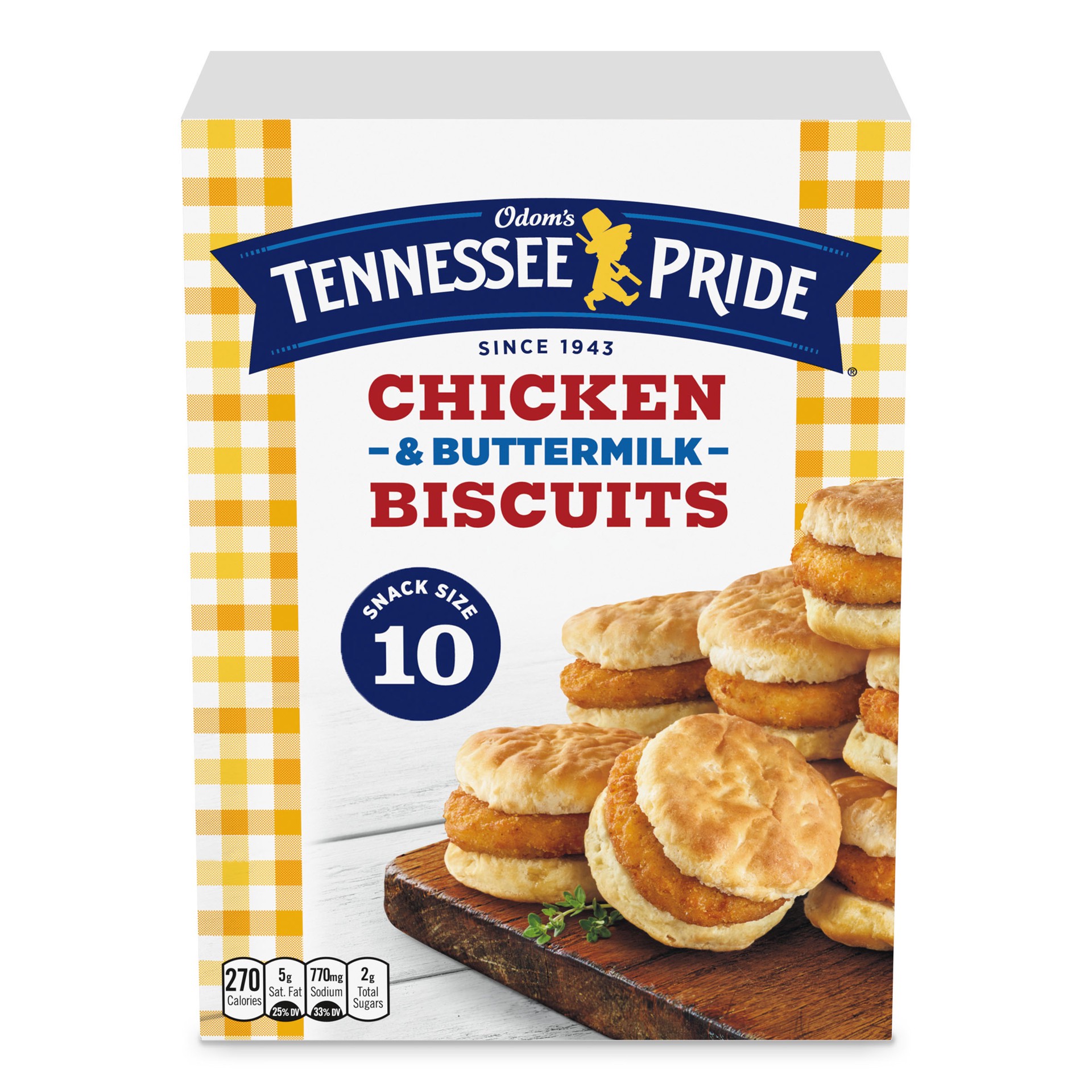 slide 1 of 5, Odom's Tennessee Pride Chicken & Buttermilk Biscuits Snack Size 10 ea, 10 ct
