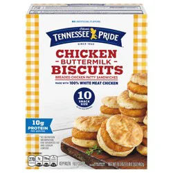 Odom''s Tennessee Pride Odom’s Tennessee Pride Chicken & Buttermilk Biscuits, Snack Size Frozen Breakfast Sandwiches, 10 Count