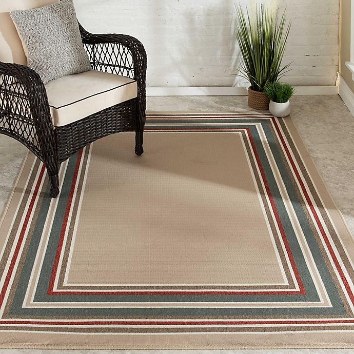 slide 1 of 5, Destination Summer Miami Border Indoor/Outdoor 5'3 x 7' Area Rug - Beige, 1 ct