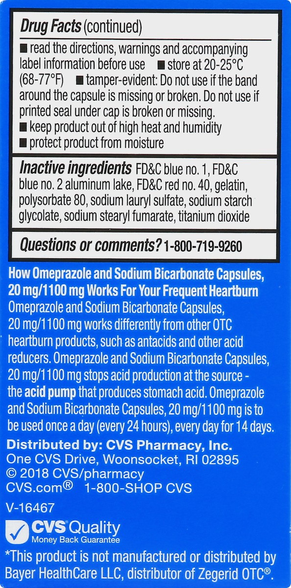 slide 6 of 11, CVS Health Omeprazole Sodium Bicarbonate Capsules, 14Ct, 14 ct