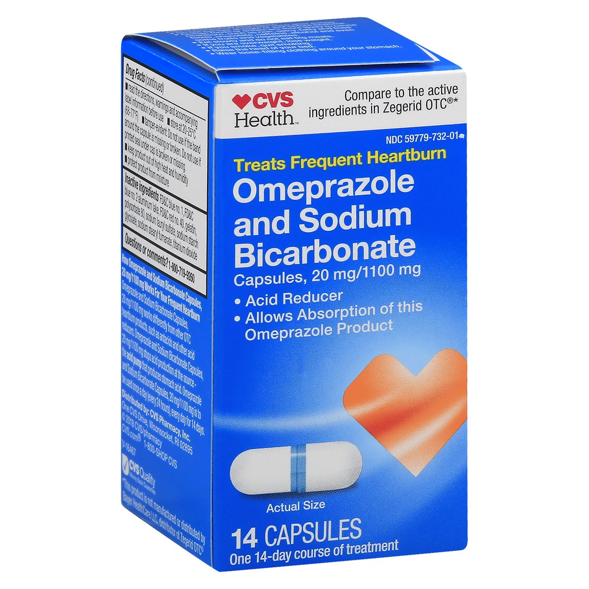 slide 8 of 11, CVS Health Omeprazole Sodium Bicarbonate Capsules, 14Ct, 14 ct