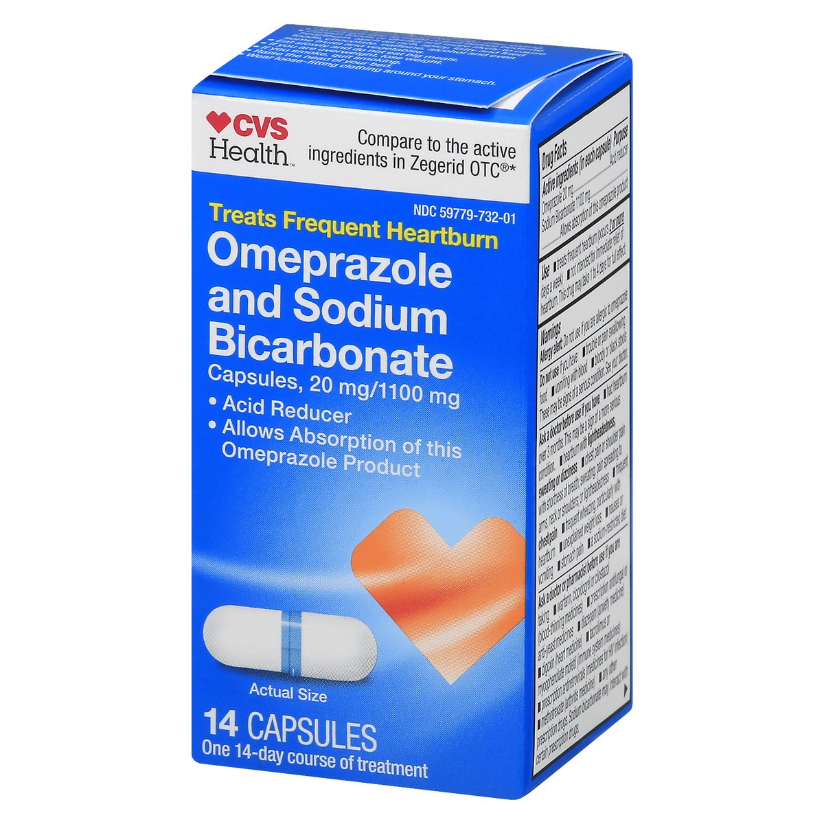 slide 9 of 11, CVS Health Omeprazole Sodium Bicarbonate Capsules, 14Ct, 14 ct