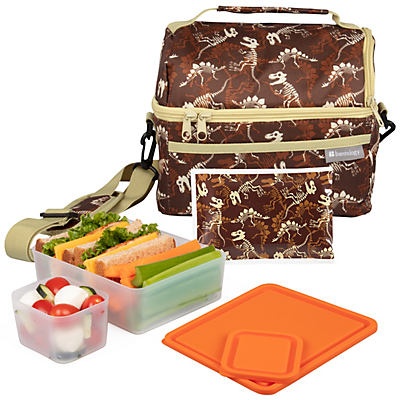 slide 1 of 1, Bentology Dino Design Dual Compartment Lunch Kit, 1 ct