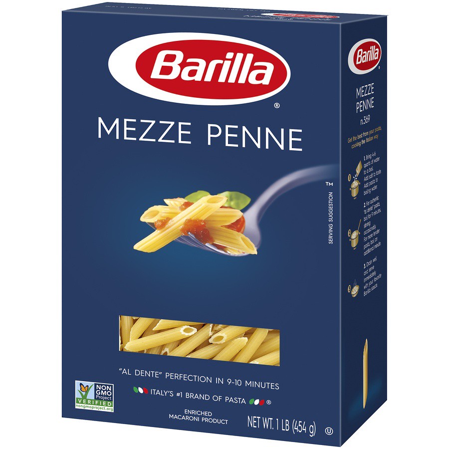 slide 3 of 8, Barilla Mezze Penne Pasta, 16 oz