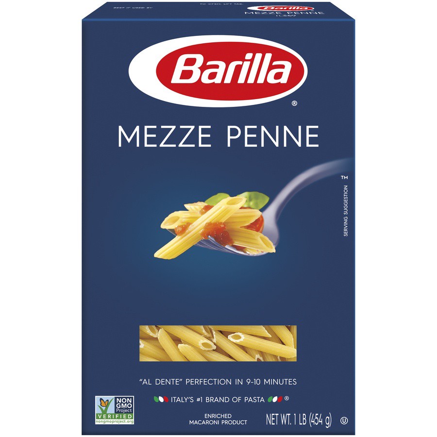 slide 1 of 8, Barilla Mezze Penne Pasta, 16 oz