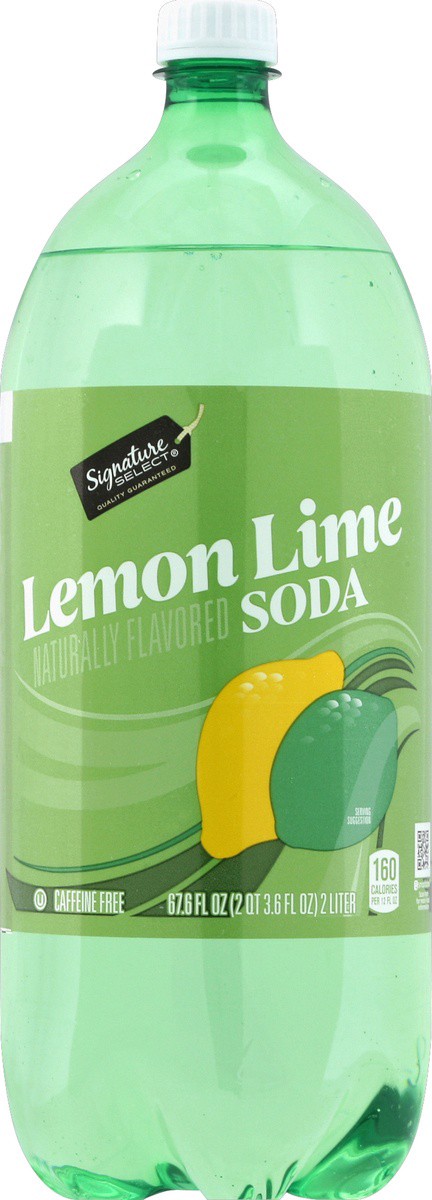 slide 7 of 7, Signature Select Caffeine Free Lemon Lime Soda - 2 liter, 67.6 oz