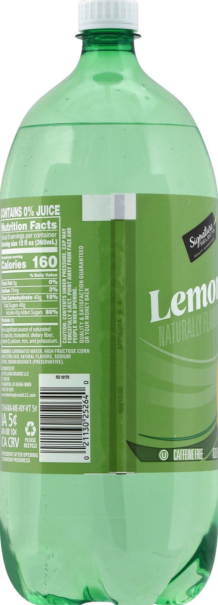 slide 6 of 7, Signature Select Caffeine Free Lemon Lime Soda - 2 liter, 67.6 oz