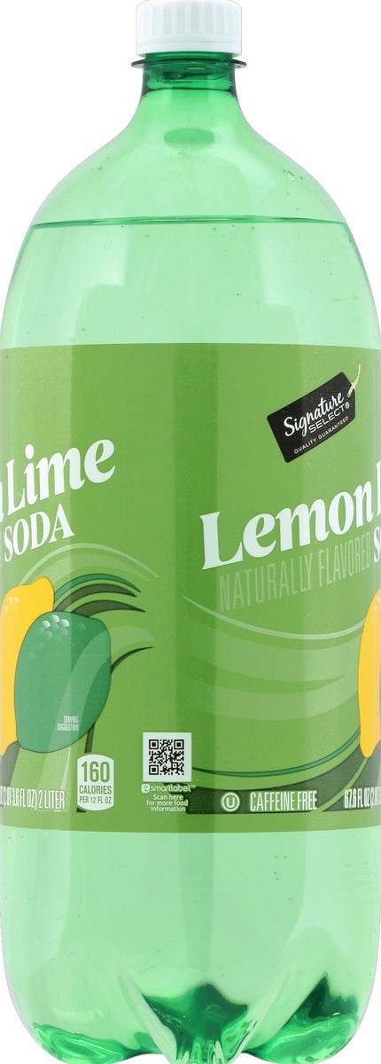 slide 2 of 7, Signature Select Caffeine Free Lemon Lime Soda - 2 liter, 67.6 oz