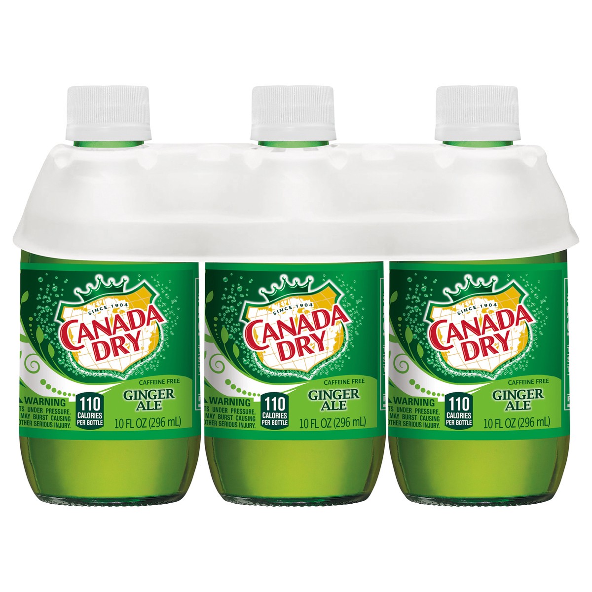 slide 1 of 1, Canada Dry Ginger Ale Soda, 10 fl oz glass bottles, 6 pack, 6 ct
